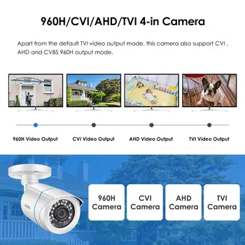 ZOSI 1080P Video Nadzor 2MP TVI CVI CVBS Varnostne Kamere IR-Cut Nepremočljiva Prostem, v Zaprtih prostorih za CCTV Sistema DVR Snemalnik Kit