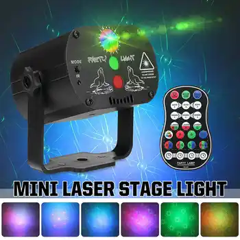 Zvok Vključen RGB Luč Disco DJ LED Laser Fazi Projektor Rdeča Zelena Lučka USB Polnilne Poroko, Rojstni DJ Lučka
