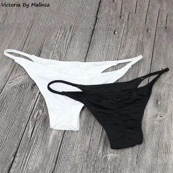 Ženske Bikini Bottom Roza Nizko Pasu Dostopi za Dekle, Plavanje Kopalke Biquini Brazilski Dna Seksi kopalke Črne Tangice dna