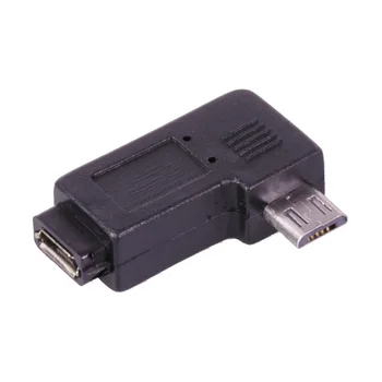 100 kozarcev Micro USB moški vtič Micro USB Ženski priključek Mikro USB moški ženski Konektor, 90-Stopinjski Komolec adapter