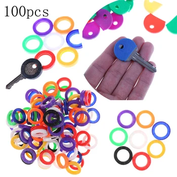 100 kozarcev Votlih Multi Color Gume Mehko Tipko Ključavnice, Ključi Skp Ključ Zajema Pokrivalo Keyring