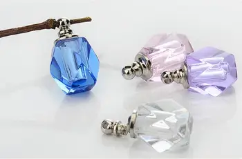 100pieces 10x14mm navoj vrh pečat rhombus žogo Crystal, ki želijo stekleničke Parfuma vijak top pečat priljubljena ogrlico, Obesek čare