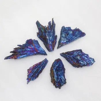 1pcs Naravnih Quartz Crystal Jet kamen Mavrica Titana Gruče grah petelin modri plamen pero gruče mineralnih vzorec Zdravljenja Vroče