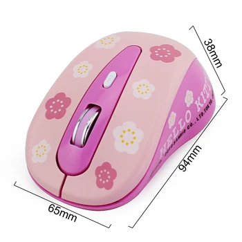 2.4 G Wireless Mouse Roza Hallo Kitty Računalniško Miško Mini Ergonomska Optični Tiho PC Miši Prenosni Za Prenosnik Urad Dekle Darilo