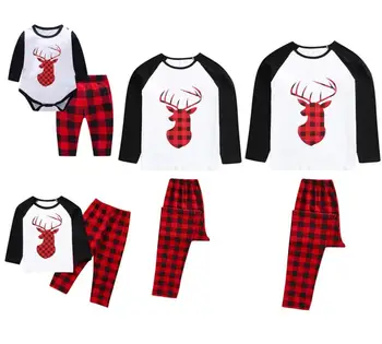 2020 Družina se Ujemanje božičnih pižamo Novo Sleepwear Oblačila Mati Hči Oblačila, Oče, Sin Moj Dojenček Novo Leto Pajama Določa