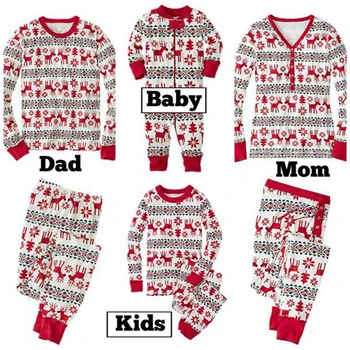 2020 Zimske Družinske Božič Ujemanje Pižamo Nastavite Odraslih Otrok Pyjama More Baby Romper Vesel Božič Družinski Ujemanja Obleke