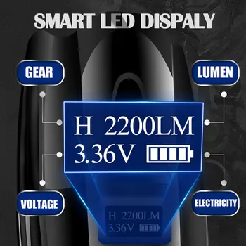 2020NEW Močan XHP90.2 LED Svetilka Z OLED pametnimi displayTactical LED Svetilko svetilka 5mode Zoomable XHP70 Kamp svetlobe