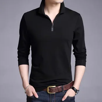 2021 Novih Modnih Znamk Oblikovalec Majica Polo Moški Bombaž Fantje Ulica Slog Dolg Rokav Slim Fit Korejski Polos Priložnostne Moških Oblačil