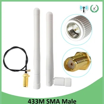 2pcs 433Mhz Antena 3dbi GSM 433 mhz SMA Moški Konektor Antena antena 433m + RP-SMA ženski Ufl./IPX Podaljšek Podaljšek Kabel