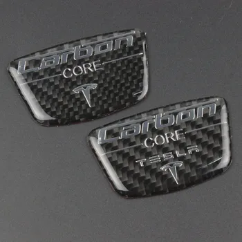 2pcs Avto 3D ogljikovih vlaken Nalepke Fender Trunk Emblem Značko Nalepke za Dekoracijo Primerni Za TESLA Model S Model 3 Model X Oprema