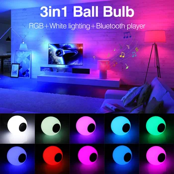 2pcs Blub Smart E27 RGB Bela Bluetooth Zvočnik LED Žarnica Svetlobo, Glasbo Zatemniti Brezžični Sijalka s 24 Tipkami Daljinskega upravljalnika