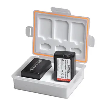 2Pcs NP-FW50 NP FW50 Baterijo Fotoaparata+LCD USB Dvojni Polnilnik+Škatla za Shranjevanje za Sony Alpha a6500 a6300 a6000 a5000 a3000 NEX-3 a7R