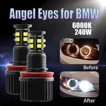 3-letno Garancijo 3200LM High Power 6000K IP65 za BMW 2007-2010 Serije X E70 X5 (Pre-LCI) LED Angel Eyes Marker 240W H8 / H11