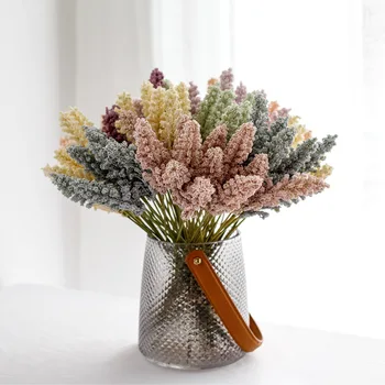 30 cm Roza Svileni Pšenice Uho Umetno Cvetje Mini Berry Poročni Šopek Cvetja za Dom Poroka Dekoracija
