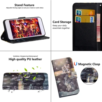 3D Luksuzni Denarnice Primeru Za Motorola MOTO Eno Makro E6 G8 Plus G8 E6 Play Cover Book Flip Slog Mobilni Telefon Primerih
