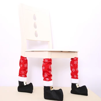 4Pcs/Set Elastična Vilini Tabela Stol, Noge Noge Nogavica Rokav Pokrivajo Tla Zaščitnik Diy Božič Doma Stranka Dekoracijo Darilo Nogavic