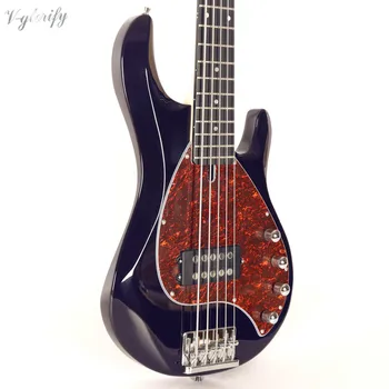 5 string vijolično električna bas kitara 43 palčni full basswood telo visokega sijaja konča bas guitarra z brezplačno vrečko
