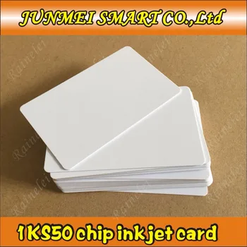 50PCS Inkjet Tiskanje Plastičnih Belih PVC Kartice Z S50 ISO RFID Za Epson Tiskalnik Canon