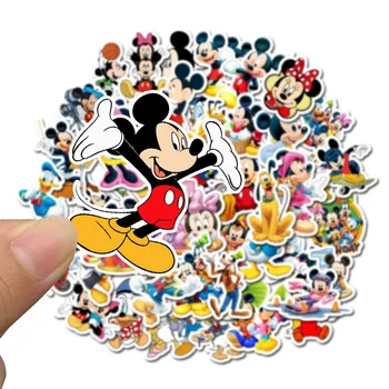 50Pcs/Set Disney Mickey Minnie Nalepke Risanke Kitara Prtljage Skateboard Nepremočljiva Nalepke, Laptop Stikers Igrače Darila