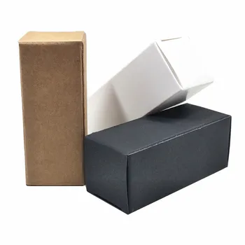 50Pcs/veliko Bela Črna Rjava Karton Paket Polje Kraft papir, Kraft Papir Stranka DIY Obrti Pakiranje Polje Majhne Stekleničke Parfuma Karton Pack Box