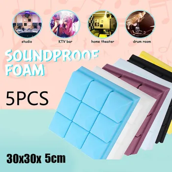 5pcs 300x300x50mm Soundproofing Pene Akustične Pene Zvok Zdravljenje Studio Absorpcije Prostora Ploščice Poliuretanske Pene