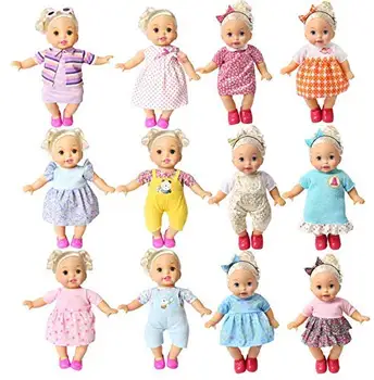 5pcs/set Lutke Obleko Za 17 palčni 43 cm Srčkan Baby Doll Skokih igralne obleke Lutka Obleko （Naključno 5 kosov）