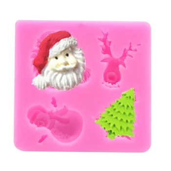 7 cm DIY Keychain Čokolada Božično Torto Dekoracijo Orodje Božiček Božična Drevesa Elk Snežinka Silikonsko Plesni Smolo Plesni A535