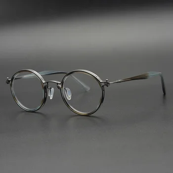 Acetat Krog Titana Očal Okvir Moški Ženske Letnik Jasno Optična Očala Za Kratkovidnost Recept Očala Okvirji Za Očala