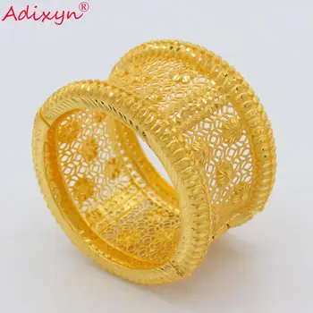 Adixyn Diamater 63mm Bangle&Zapestnica Zlate Barve Dubaj Zapestnice Nakit Zapestnica za Poročne Poroko Postavke N01042