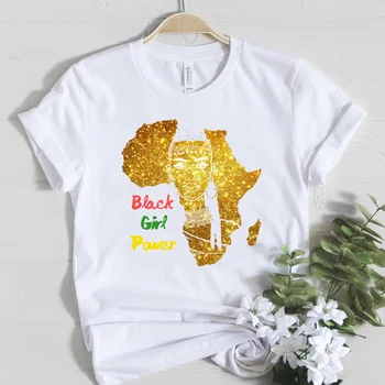 Afrika Zemljevid Grafični Tees Ženske Obleke 2020 Poletje Vrhovi Harajuku Ženska T-shirt Bombaž Bela Natisnjeni t shirt Femme Ulične