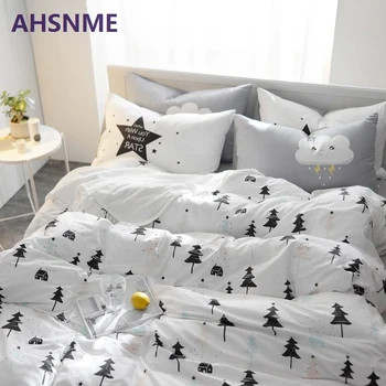 AHSNME Bombaž Posteljnino Nordijska bedclothes multi velikost bedcover bor kaktus rjuhe kritje prevleke posteljnine komplet Posteljo Set
