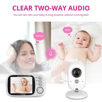 AOUERTK Brezžični Baby Monitor Audio Video Interkom Baby Kamera Night Vision Nadzor Temperature Otroška Varuška Varnostne Kamere