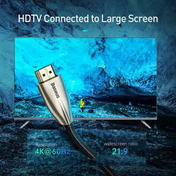 Baseus Horizontalno 4K HDMI Moški-Moški Adapter 2.0 Kabel Za PS4 Projektor TV Avdio Video HDMI Žice Kabel Digitalni Delilnik Stikalo