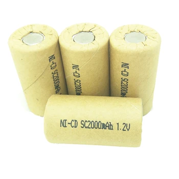 Baterije celice, baterije, NI-CD 1,2 V 2000Mah SC Akumulator Izpraznite stopnja 10A-15A