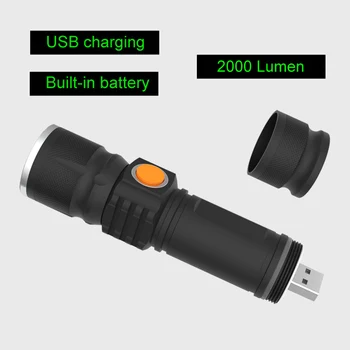 BCXYMQ 2000 lumen Super Lahka USB Polnilne T6 LED Kolesa, Lahka Nepremočljiva vgrajena Baterija Prednji Kolo Svetlobe Dodatki