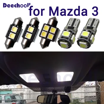 Bela LED žarnice za avto tablice light+ Notranje zadeve Zemljevid Dome Trunk Luči žarnice za Mazda za mazda 3 BK BL BM 2004-2018