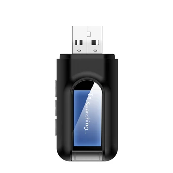 Bluetooth 5.0 Avdio Sprejemnik Oddajnik z 3,5 mm LCD Zaslon 3.5 Stereo AUX USB Priključite Brezžični Adapter za Avto PC TV Slušalke