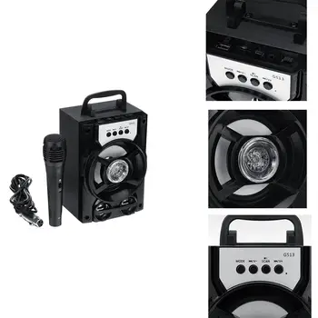Bluetooth Prenosni Zvočnik z Mikrofonom Pisane lučke LED za Polnjenje Stranka Karaoke naprava Podpira TF Kartice/USB FM