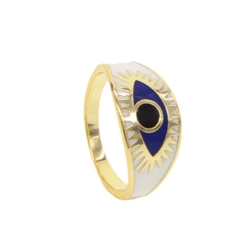 BOHO Bohemia modni nakit NAS velikosti 5 6 7 8 Zlato barvo Emajla turški zlo oko ženske prst prstan