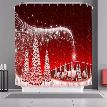 Božič 3D Tiskanja Tuš Zavesa Santa Claus Snežaka, Kopalnica Komplet Z Nepremočljiva Kavljem Kopel Zavese Risanka Otroci Afriške Smešno