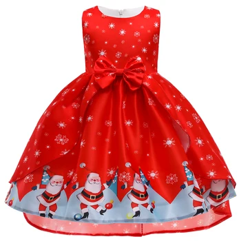 Božič Obleko Za Otroke Dekle Tiskanja Santa Claus Princesa Obleke Novo Leto Baby Dekleta Stranka Obleko Otrok, Cosplay Kostum 3-10Y