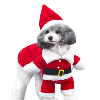 Božič Žival Pes Mačka Kostume, Smešno Božiček Kostum Za Pse, Mačke Pozimi Topla Oblačila Za Pse, Chihuahua Pug Yorkshire Oblačila