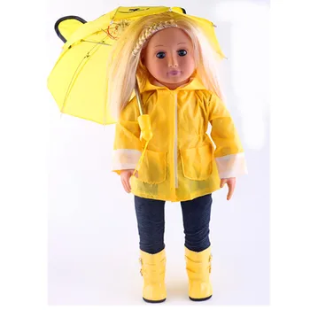 Brezplačna Dostava za Punčko Oblačila Sedem-Kos dežni Plašč,18 Ameriški Lutka & 43 cm Lutka Pribor Baby Dekle Darilo,Božično Darilo,Dežnik