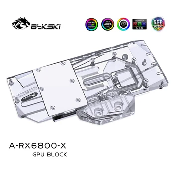 Bykski Vode Blok Uporabite za AMD Radeon RX6800 / 6800XT RDNA2 Referenčna Izdaja GRAFIČNO Kartico / Polno Kritje Baker Radiatorski / RGB Svetlobe