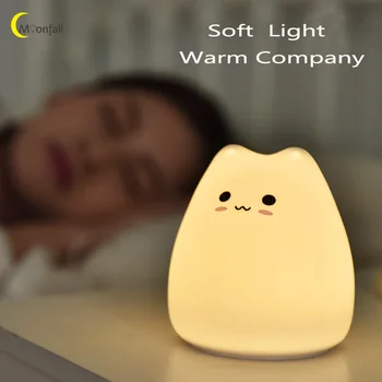 Cmoonfall luštna mačka led nočne luči lamparas lampki nocne za spalnico lampada inteligente de mesa anime lahka otroška nočna lučka
