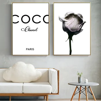 Coco Moda Sodobno Dekle Platno Stensko Umetnosti Slikarstva Na Wall Decor Plakat In Natisne Sliko Cuadros Za Salon Soba Dekoracijo
