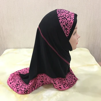 Dekleta Otroci Muslimanska Oblačila Hidžab Klobuki Islamske Arabski Molitev Šal, Kapa Šali Amira Pokrivala Leopard Mozaik Headscarf Ramadana Turban Nova