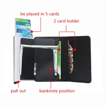 DIENQI Anti Tat Moških Kreditne kartice Sim Blokira Rfid Minimalističen Denarnica Usnje Vreča Poslovnih id Kartice Kovinski Torbici carteira