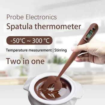 Digitalno digitalno Kuhanje Termometer Dvojna Uporaba Silikona Strgalo Lopatico Kuhanje Hrane za peko na žaru Mesa Termometer Peko Orodje