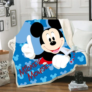 Disney Mickey Mouse 3D Tiskanih Flis Odeja za Postelje Debela Odeja Moda Bedspread Sherpa Vrgel Odejo Odrasli Otroci Darilo